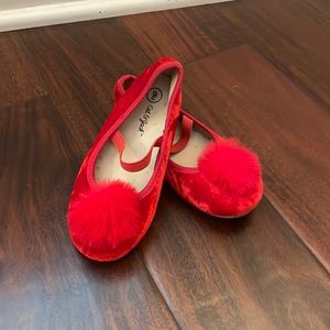 Adorable Cat and Jack red velvet shoes- size 9